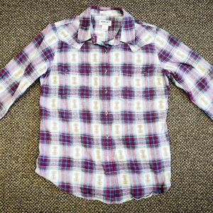 Ariat Plaid Western Button Down Shirt Small Relaxed Fit Southwestern